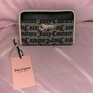 Juicy Couture Black Beige Spring Fling Multi-Compartment Bifold Wallet NWT